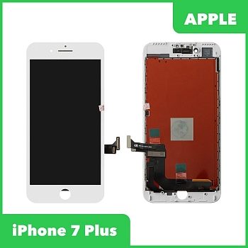 Модуль для Apple iPhone 7 Plus с рамкой крепления (яркая подсветка), белый (AAA)
