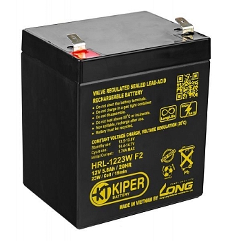 Аккумуляторная батарея Kiper HRL-1223W F2, 12В, 5.8Ач