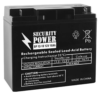 Аккумуляторная батарея Security Power, 12В, 18Ач